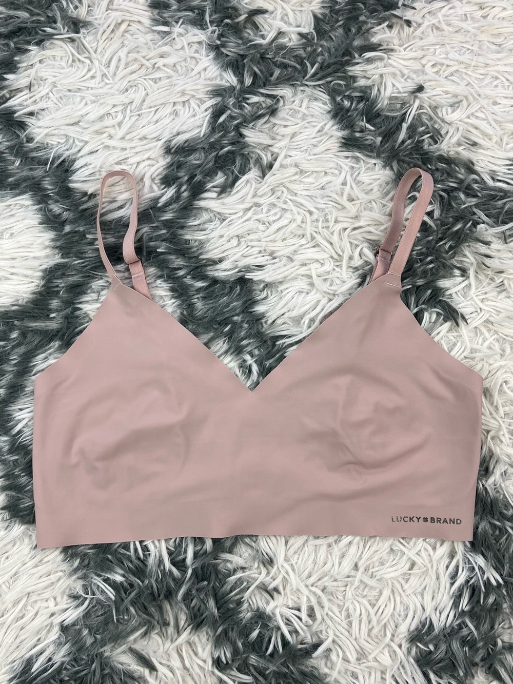Lucky Brand Women’s Pink V-neck Seamless Bralette Size Large